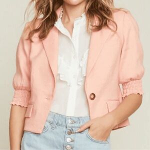 Veronica Beard Annabella crop linen jacket